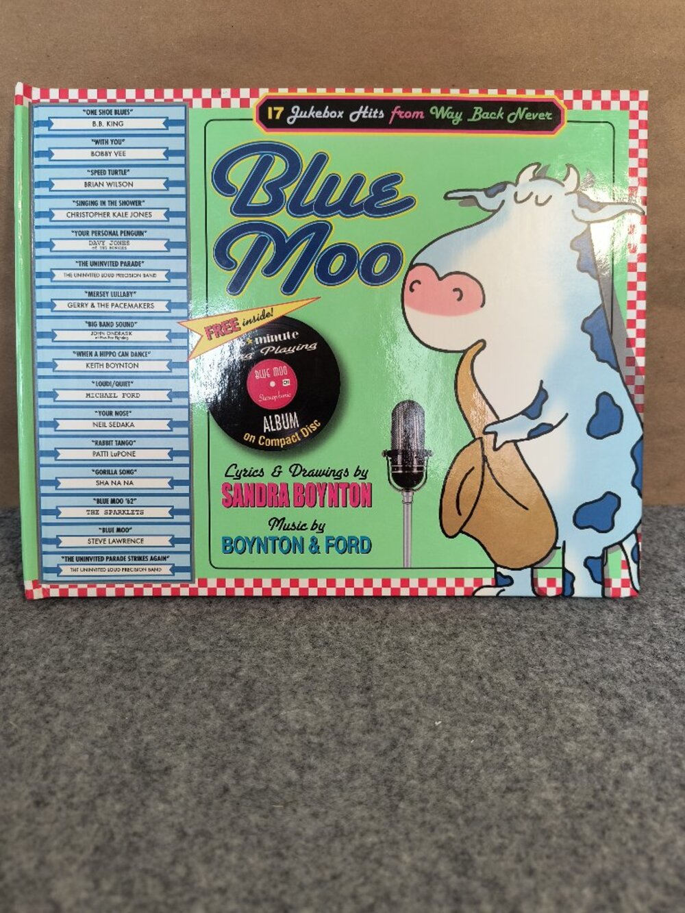 Vintage Blue Moo Sandra Boynton Book CD Children's Music Picture Book